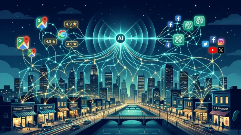 AI-powered local SEO visibility connecting local businesses to ChatGPT and Google AI search