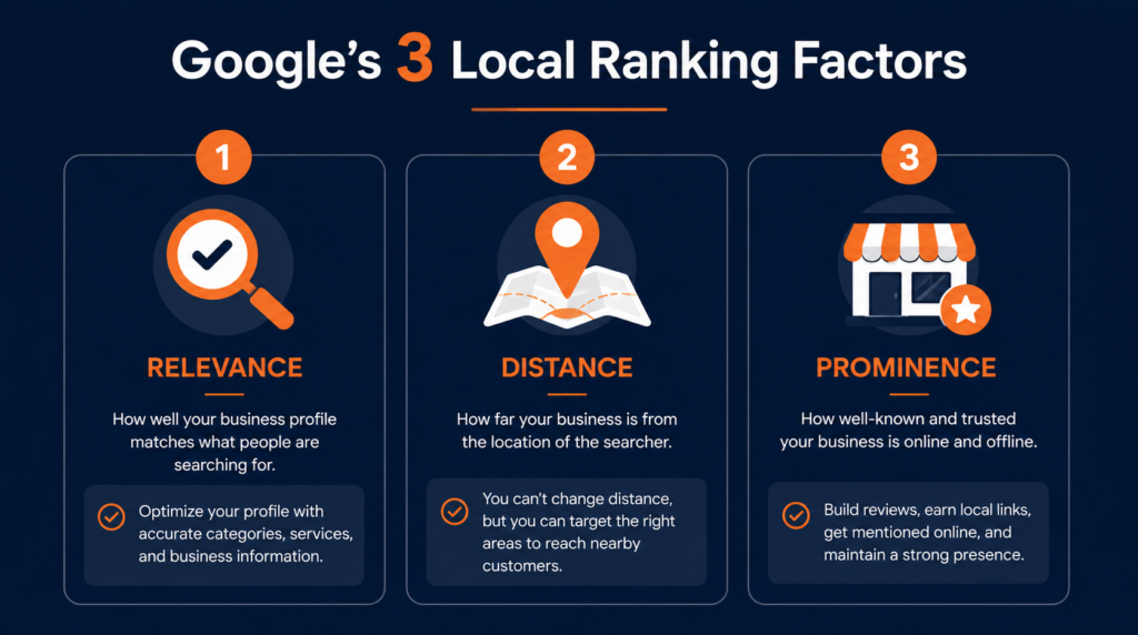 Google Maps local ranking factors: Relevance, Distance, and Prominence explained for small businesses