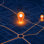 How to rank higher on Google Maps — illustrated city map showing the Google Maps 3-Pack pin markers