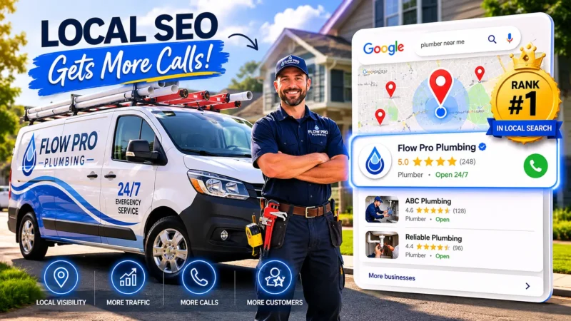 Local SEO for Plumbers showing Google Maps 3-pack ranking