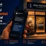 AI receptionist for local businesses answering customer questions 24/7 on a smartphone