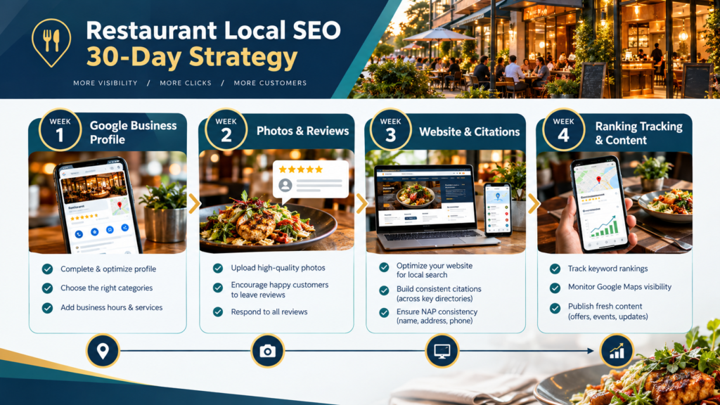 Local SEO for Restaurants: How to Get Found on Google Maps 3 A simple 30-day plan helps restaurant owners improve their Google Maps visibility one step at a time.